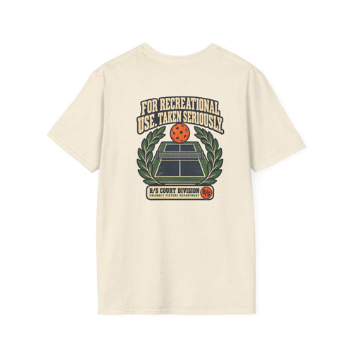 Court Division - Pickle ball - For recreational use - Taken seriously T-Shirt — Funny Retro Casual Tee