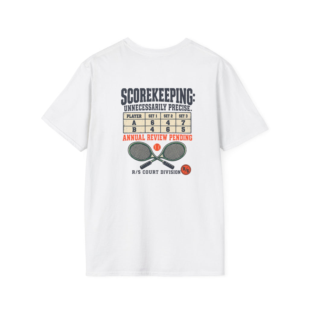Court Division - Scorekeeping - Unnecessarily precise T-Shirt — Funny Retro Casual Tee