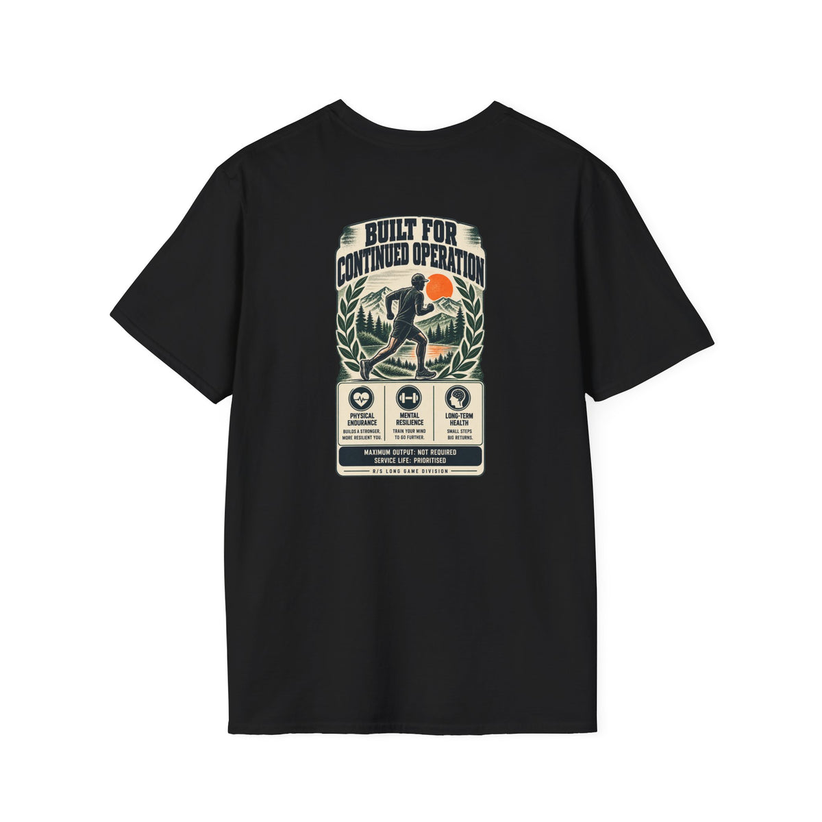 Run Division - Built for continued operation T-Shirt — Funny Retro Casual Tee