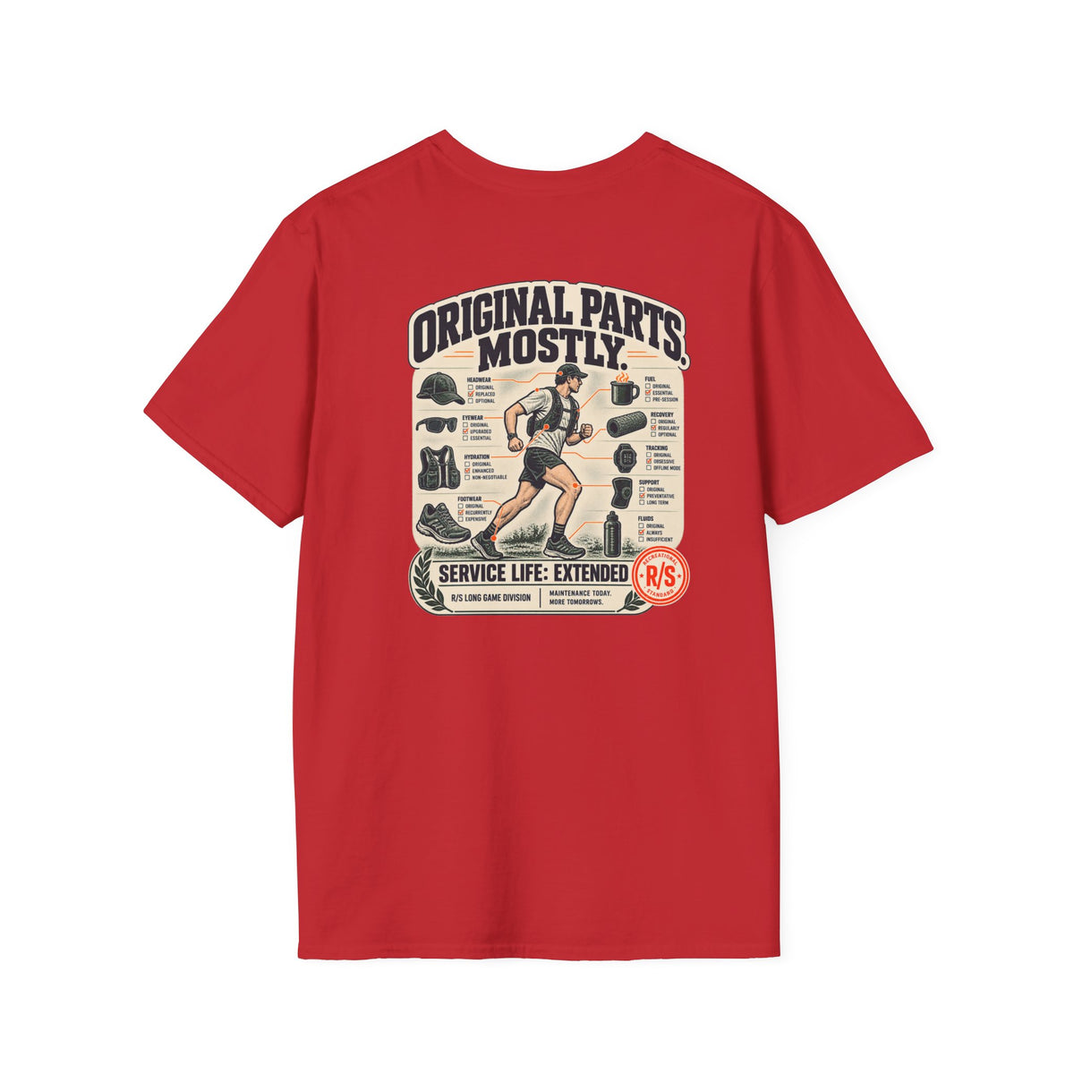 Run Division - Original parts - mostly T-Shirt — Funny Retro Casual Tee
