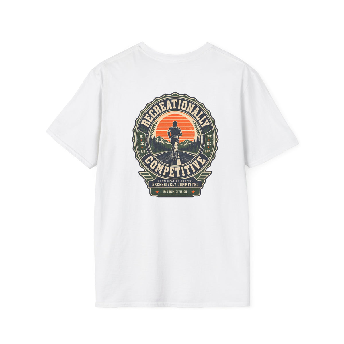 Run Division - Recreationally Competitive T-Shirt — Funny Retro Casual Tee