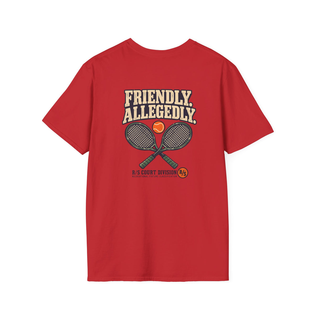 Court Division - Friendly Game. Allegedly T-Shirt — Funny Retro Casual Tee