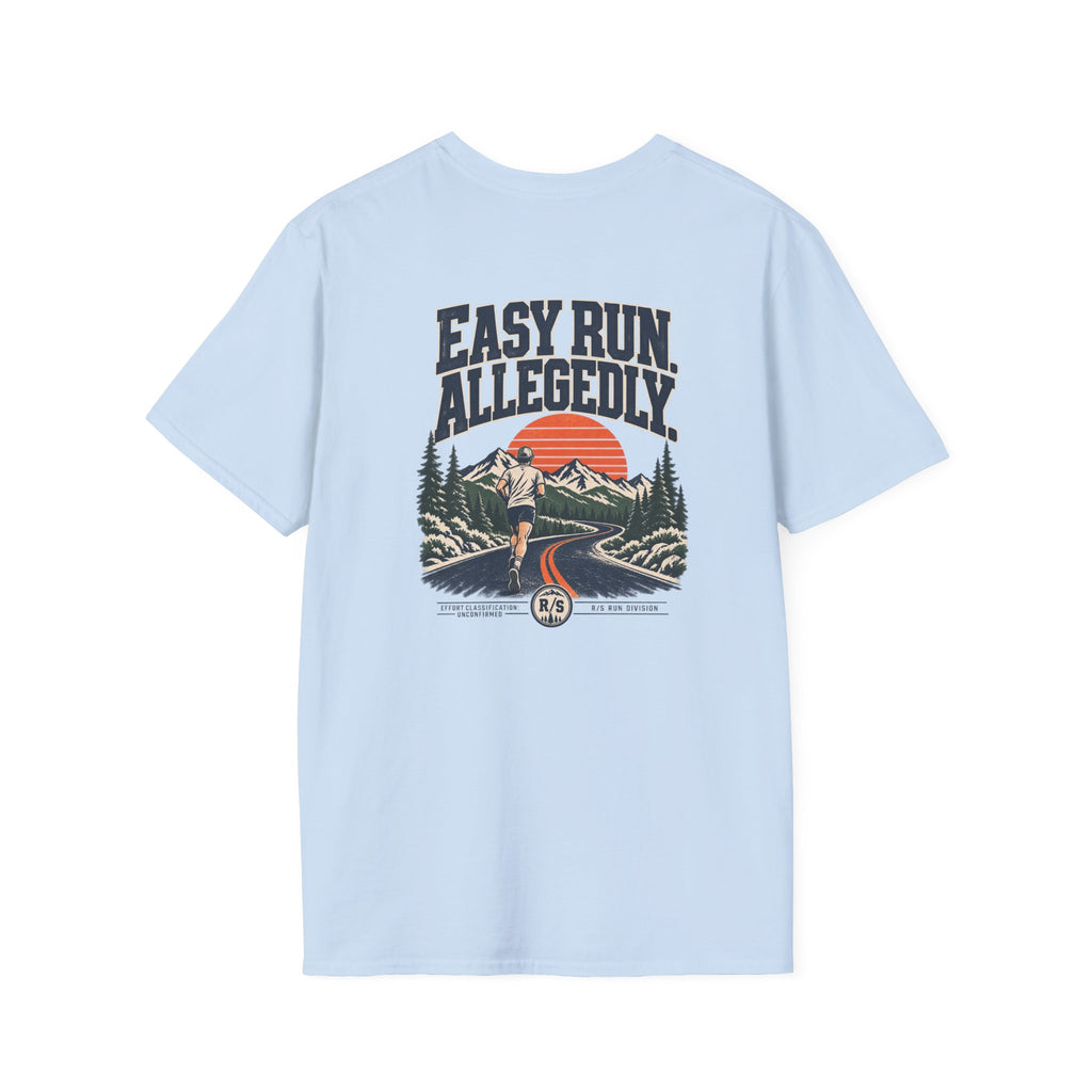 Run Division - Easy run. Allegedly T-Shirt — Funny Retro Casual Tee