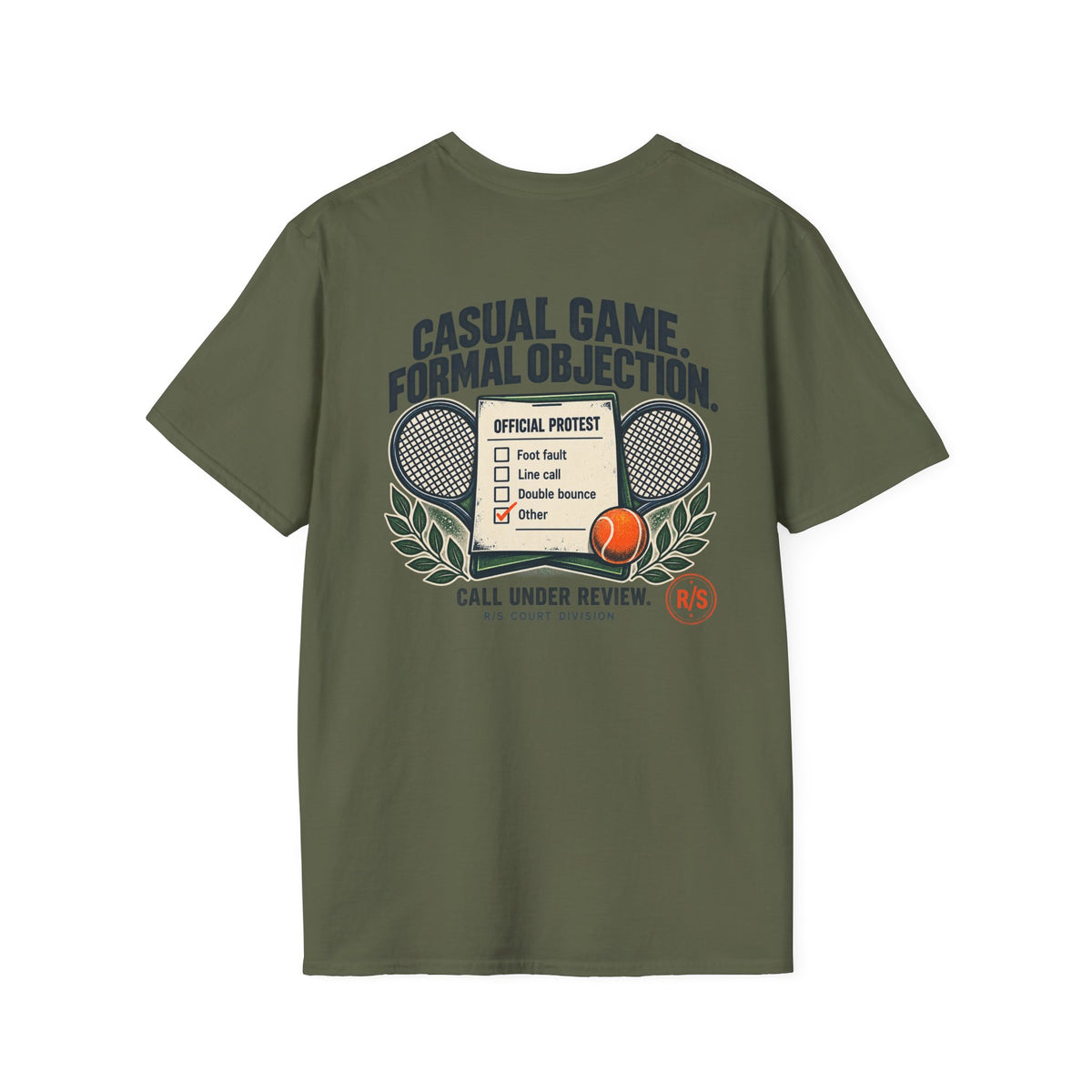 Court Division - Pickle ball - Casual game. Friendly objection T-Shirt — Funny Retro Casual Tee