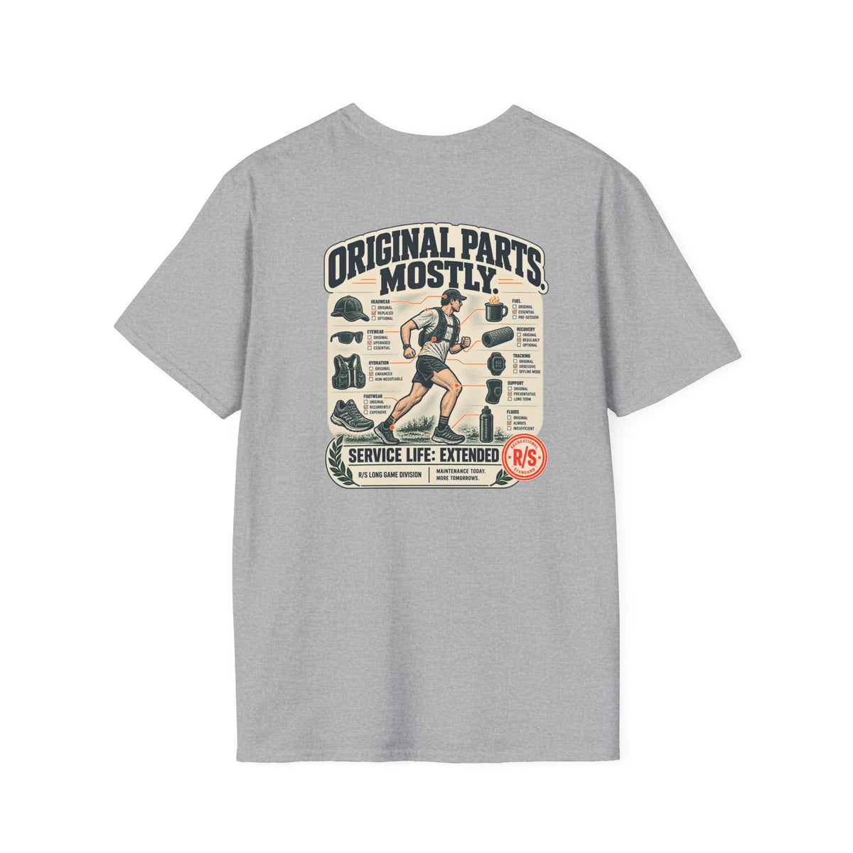 Run Division - Original parts - mostly T-Shirt — Funny Retro Casual Tee