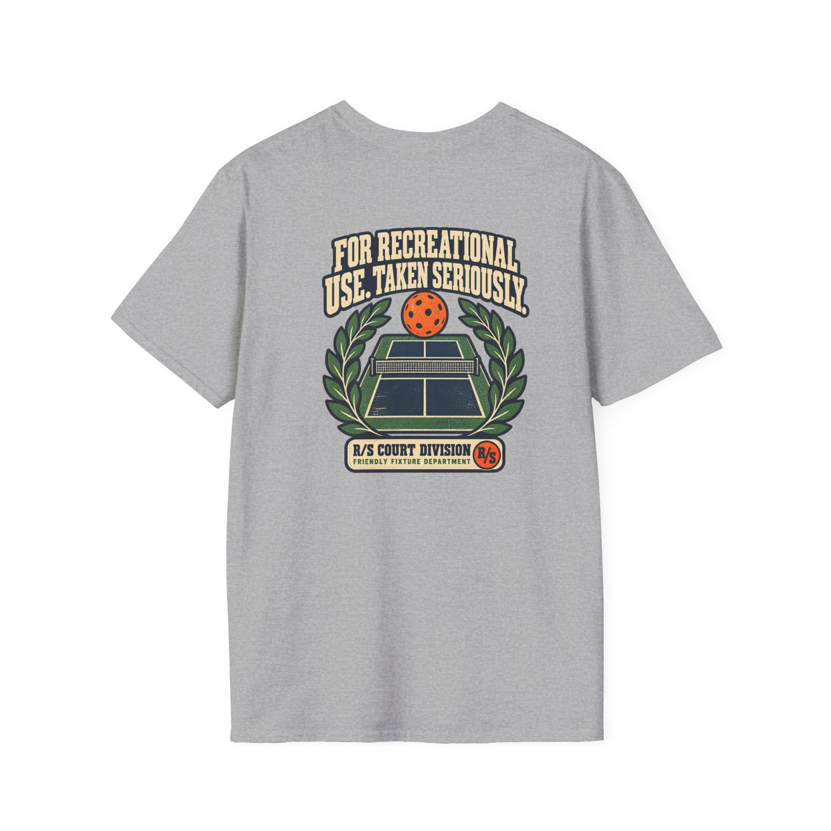 Court Division - Pickle ball - For recreational use - Taken seriously T-Shirt — Funny Retro Casual Tee