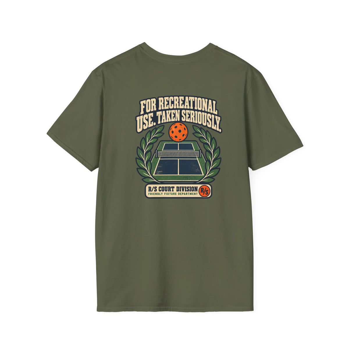 Court Division - Pickle ball - For recreational use - Taken seriously T-Shirt — Funny Retro Casual Tee