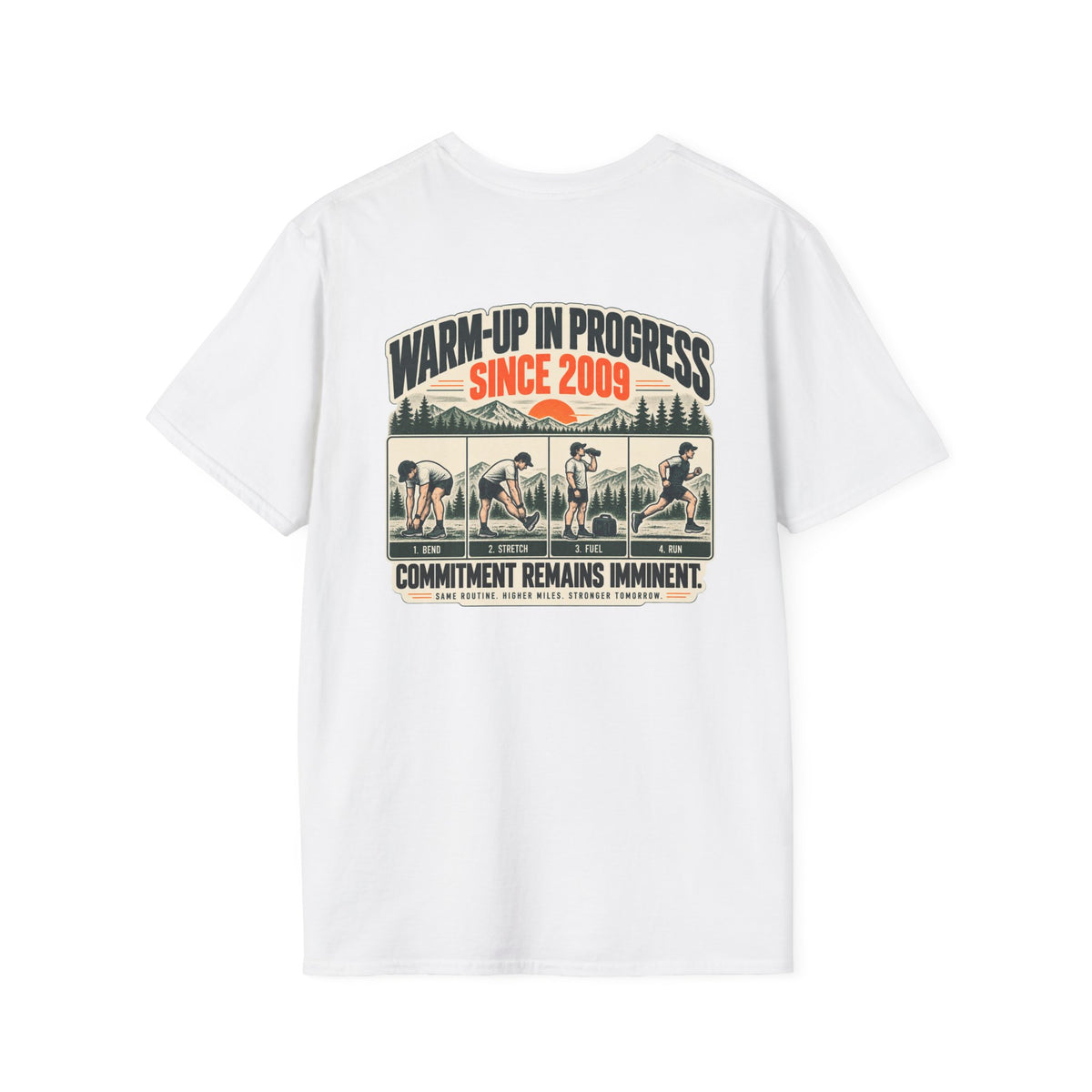 Run Division - Warm-up in Progress T-Shirt — Funny Retro Casual Tee