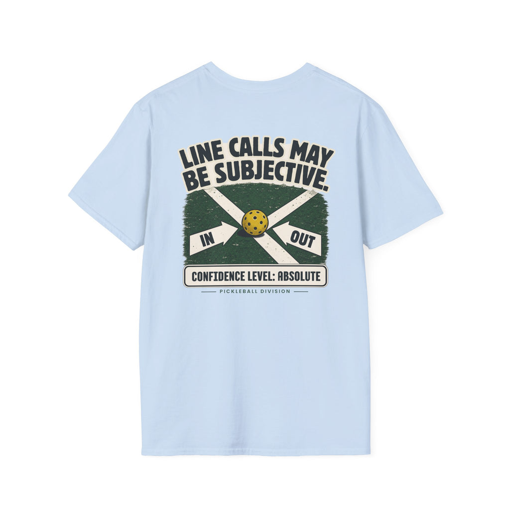 Court Division - Line calls may be subjective T-Shirt — Funny Retro Casual Tee