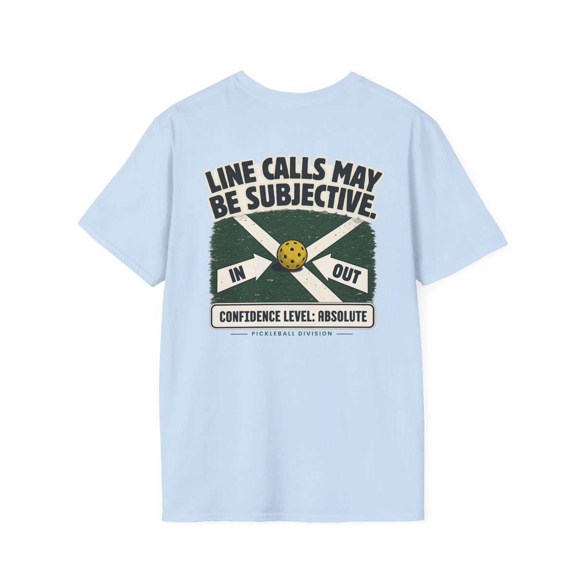 Court Division - Line calls may be subjective T-Shirt — Funny Retro Casual Tee
