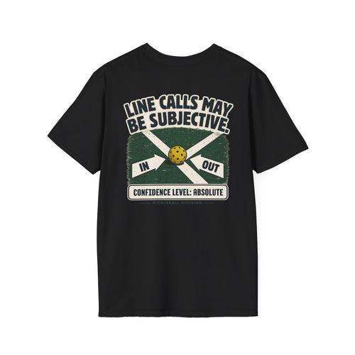 Court Division - Line calls may be subjective T-Shirt — Funny Retro Casual Tee