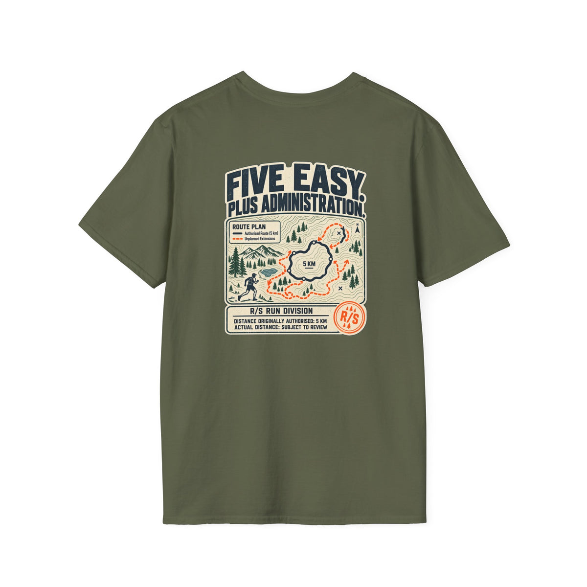 Run Division - Five Easy T-Shirt — Funny Retro Casual Tee