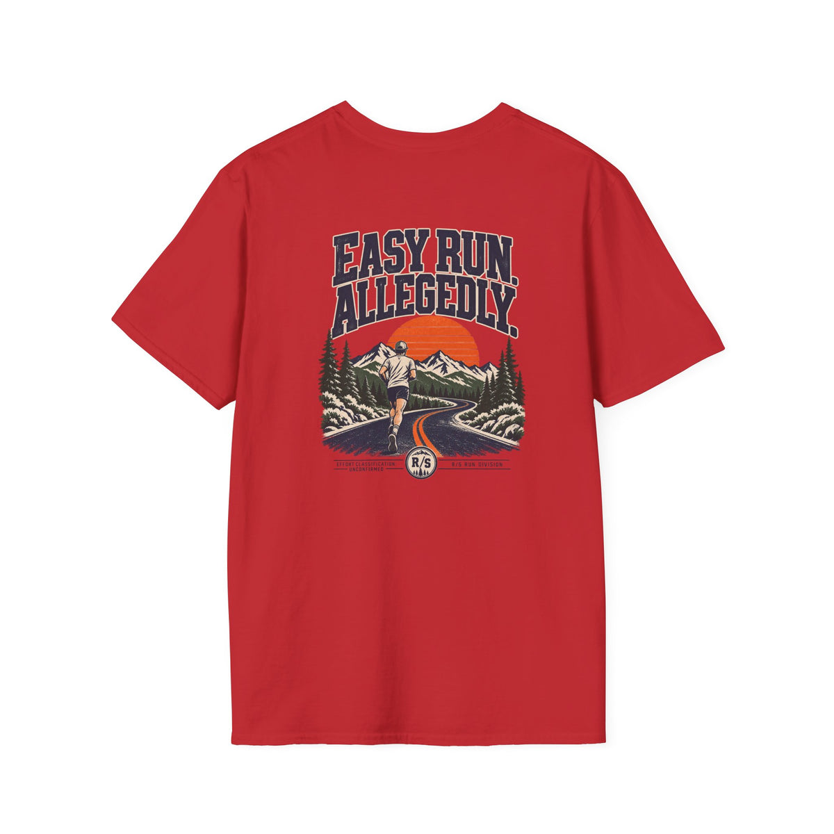 Run Division - Easy run. Allegedly T-Shirt — Funny Retro Casual Tee