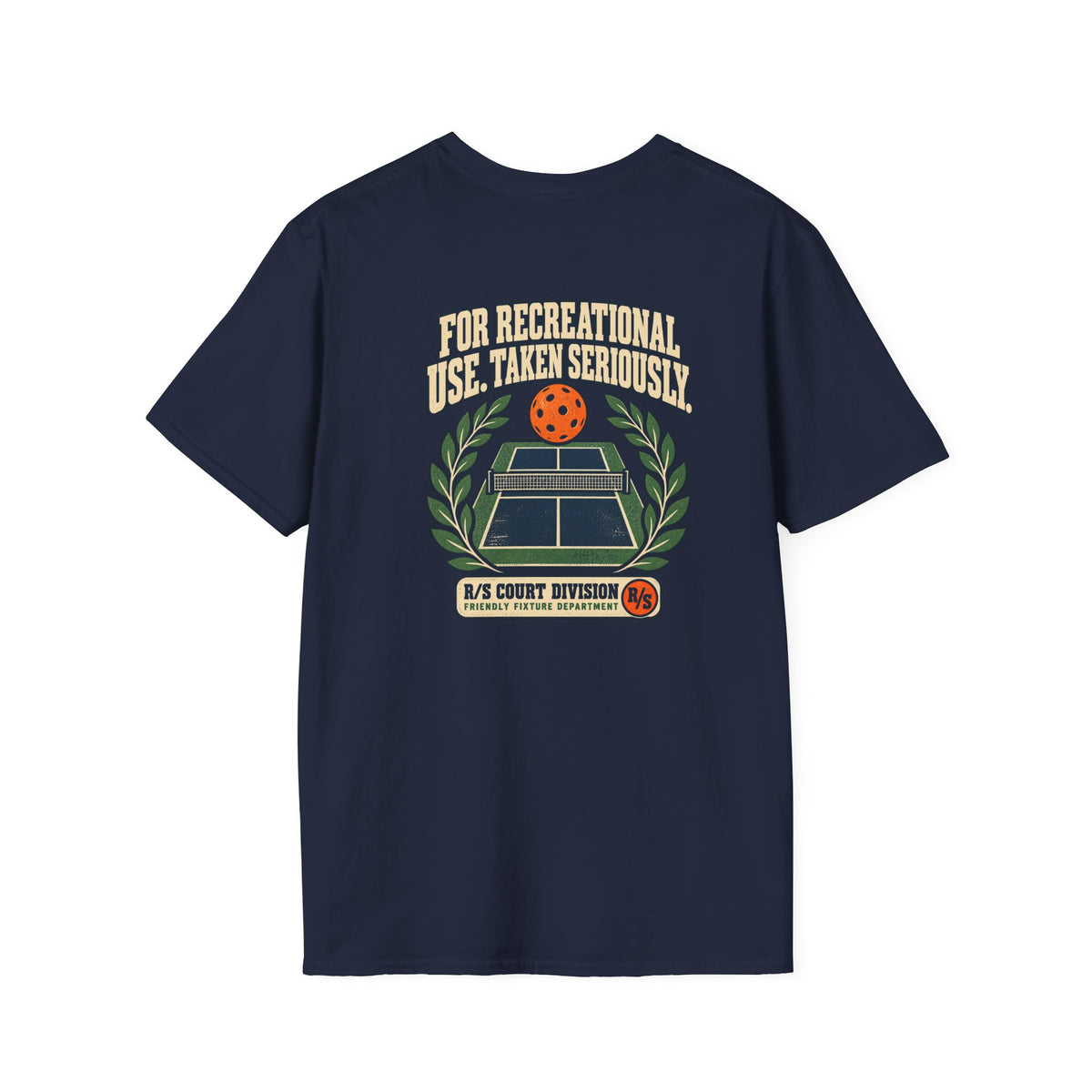 Court Division - Pickle ball - For recreational use - Taken seriously T-Shirt — Funny Retro Casual Tee