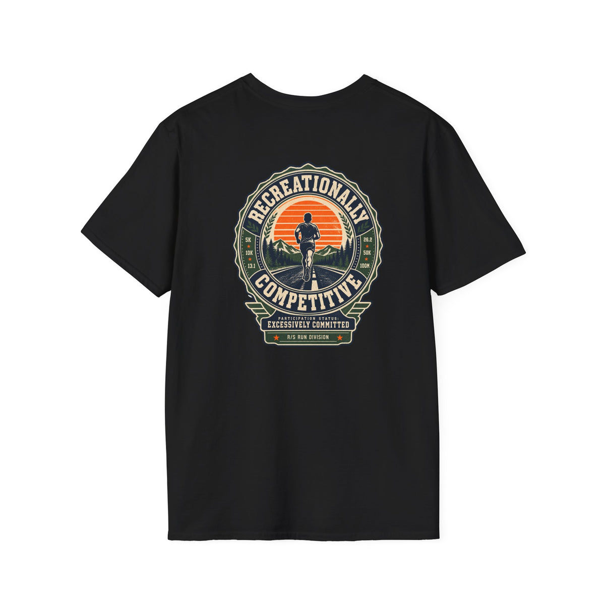 Run Division - Recreationally Competitive T-Shirt — Funny Retro Casual Tee