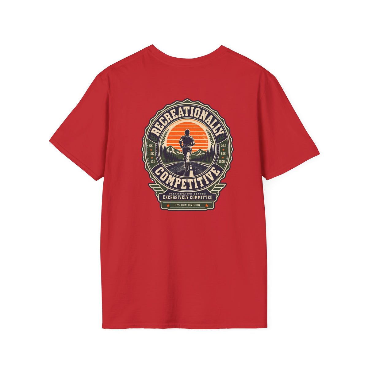 Run Division - Recreationally Competitive T-Shirt — Funny Retro Casual Tee