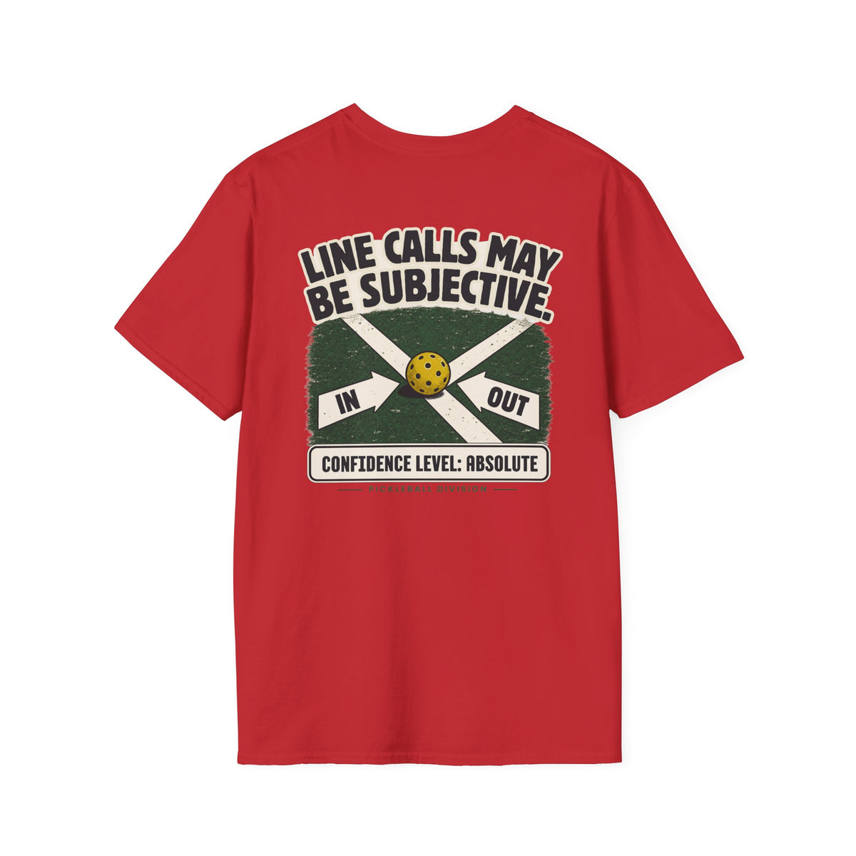 Court Division - Line calls may be subjective T-Shirt — Funny Retro Casual Tee