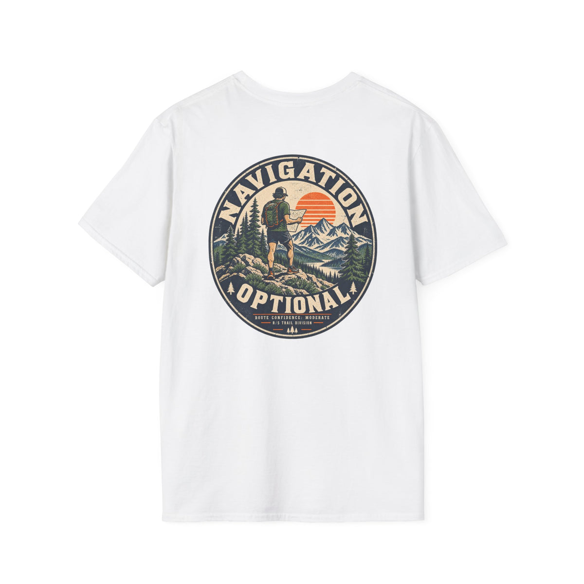 Trail Division - Navigation Optional. T-Shirt — Funny Retro Casual Tee