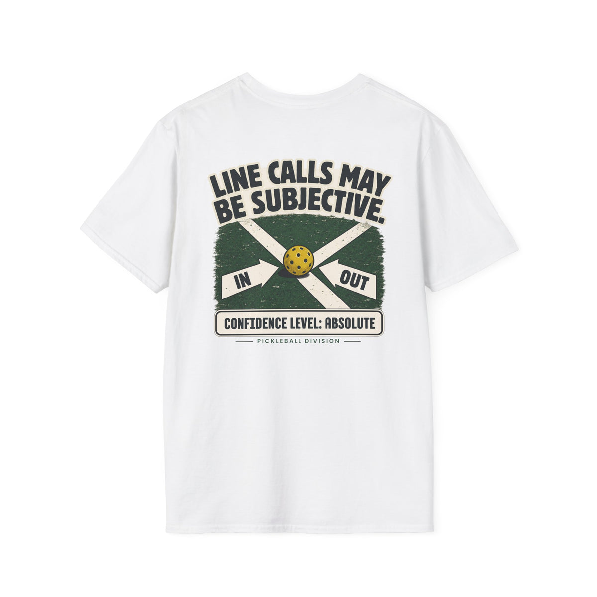 Court Division - Line calls may be subjective T-Shirt — Funny Retro Casual Tee