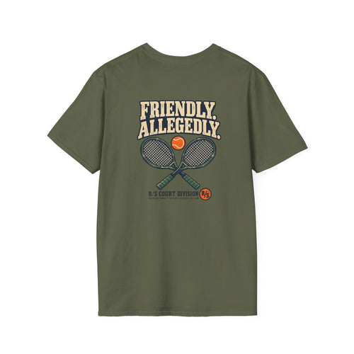 Court Division - Friendly Game. Allegedly T-Shirt — Funny Retro Casual Tee