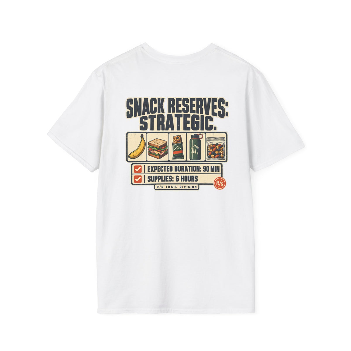 Trail Division - Snack Reserves - Strategic. T-Shirt — Funny Retro Casual Tee