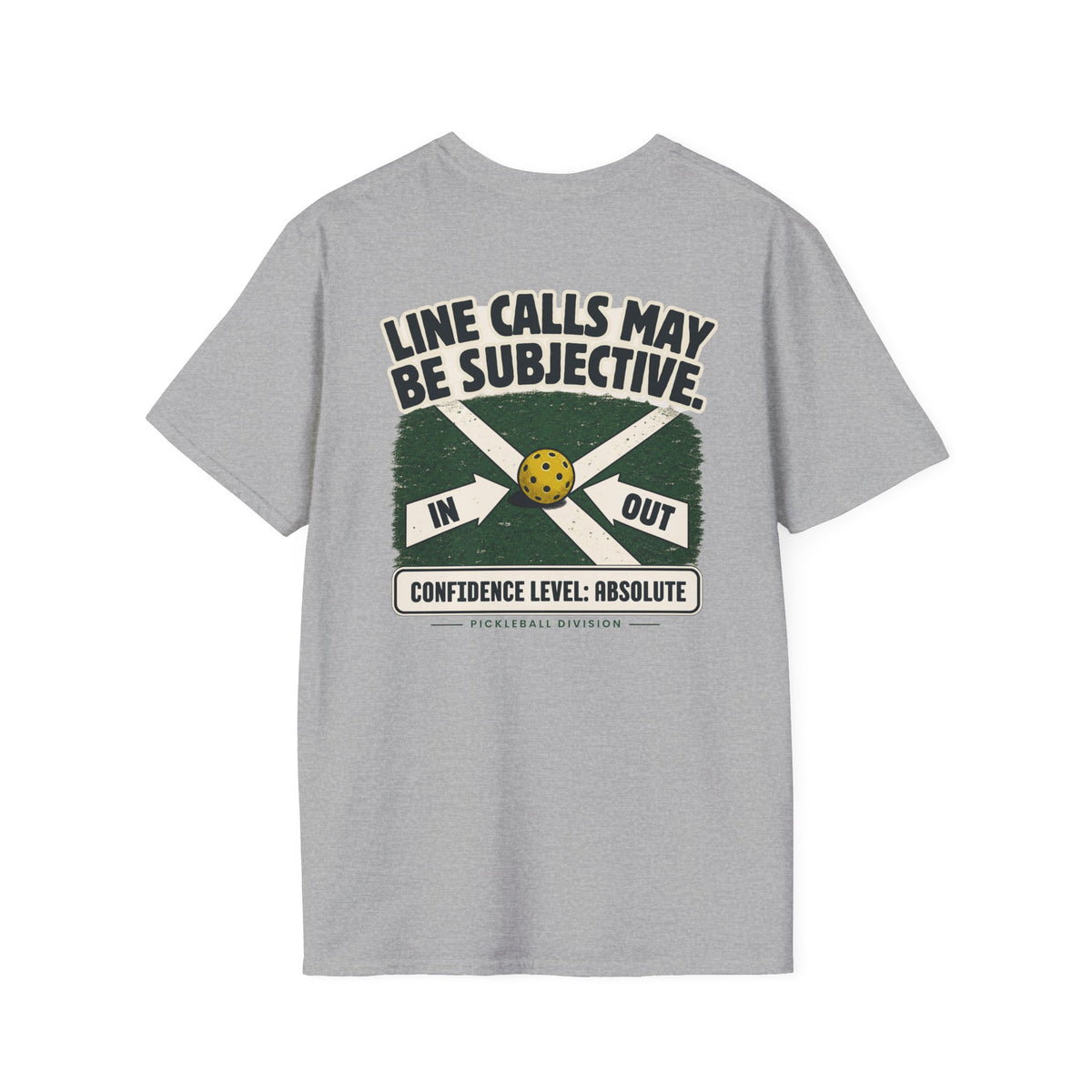 Court Division - Line calls may be subjective T-Shirt — Funny Retro Casual Tee