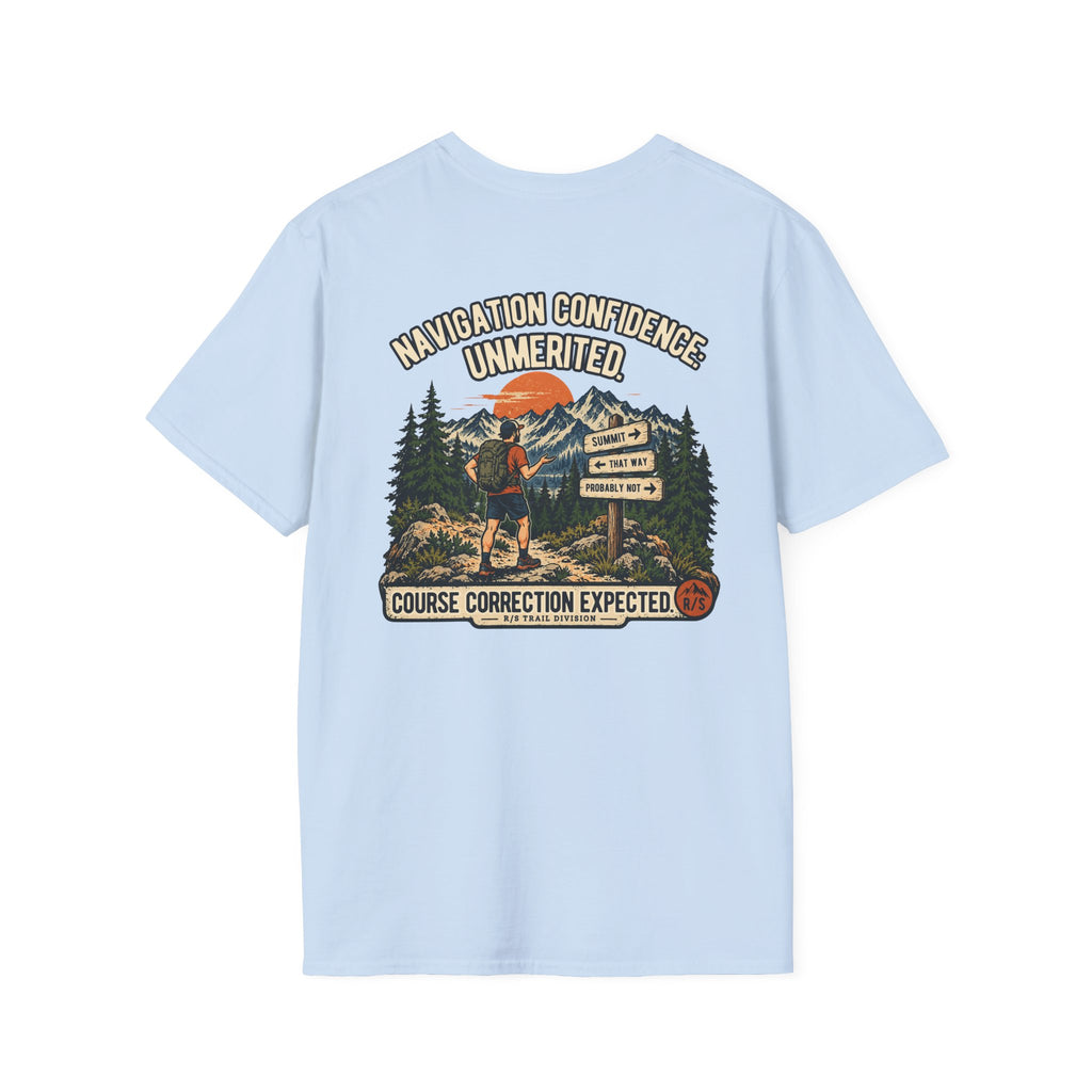 Trail Division - Navigation Confidence - Unmerited T-Shirt — Funny Retro Casual Tee
