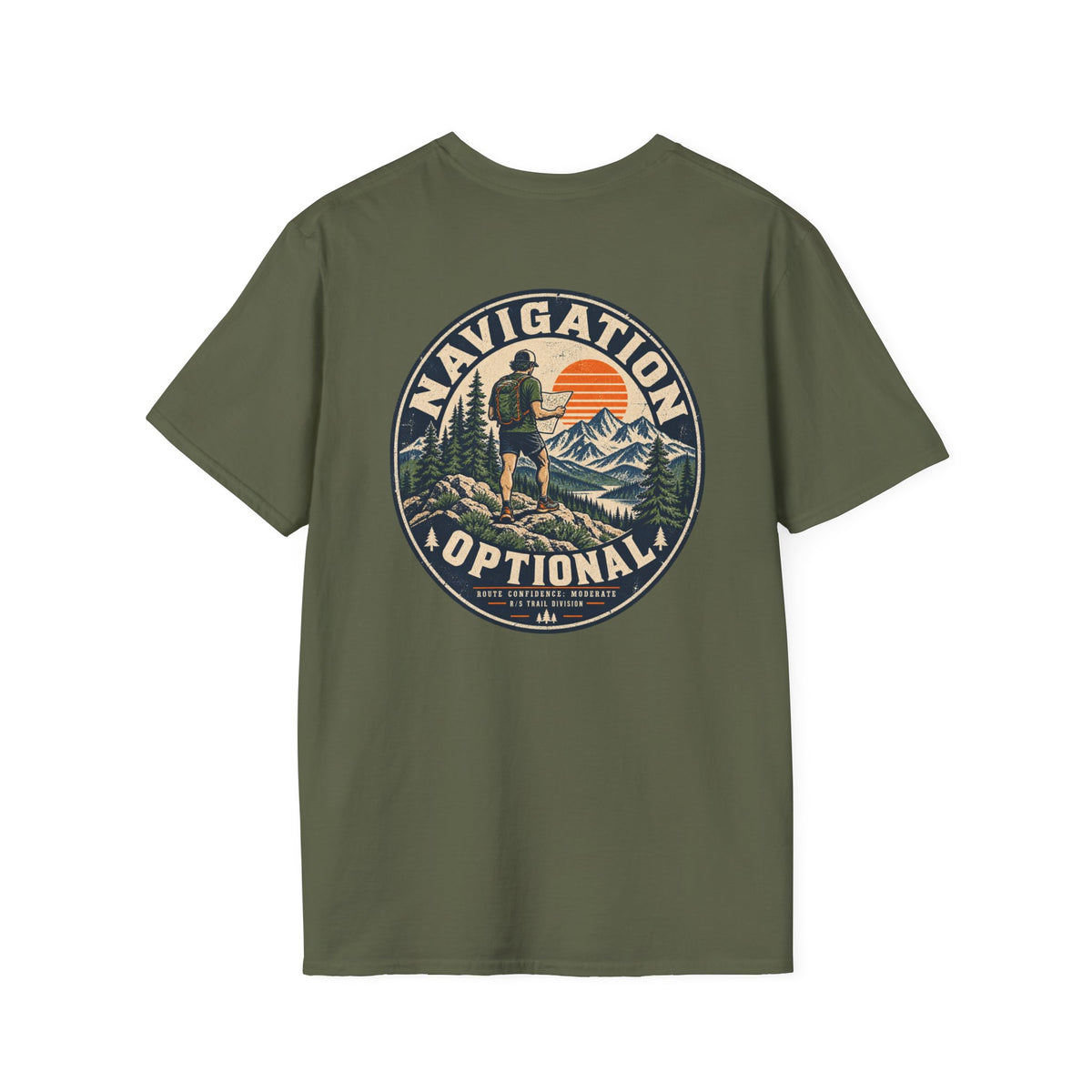 Trail Division - Navigation Optional. T-Shirt — Funny Retro Casual Tee