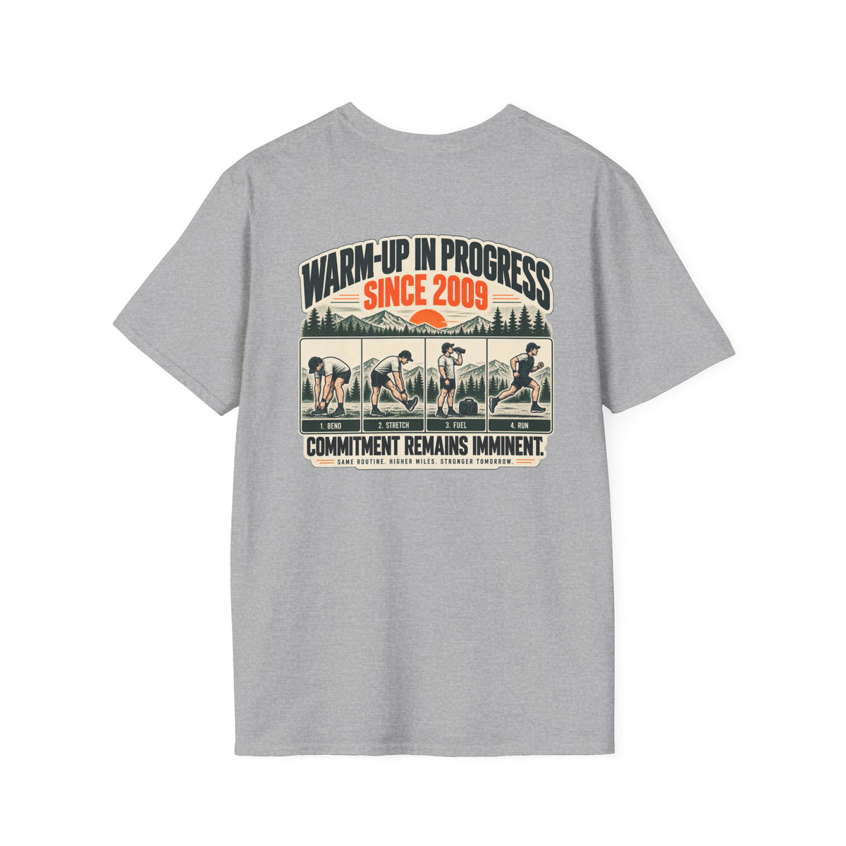 Run Division - Warm-up in Progress T-Shirt — Funny Retro Casual Tee