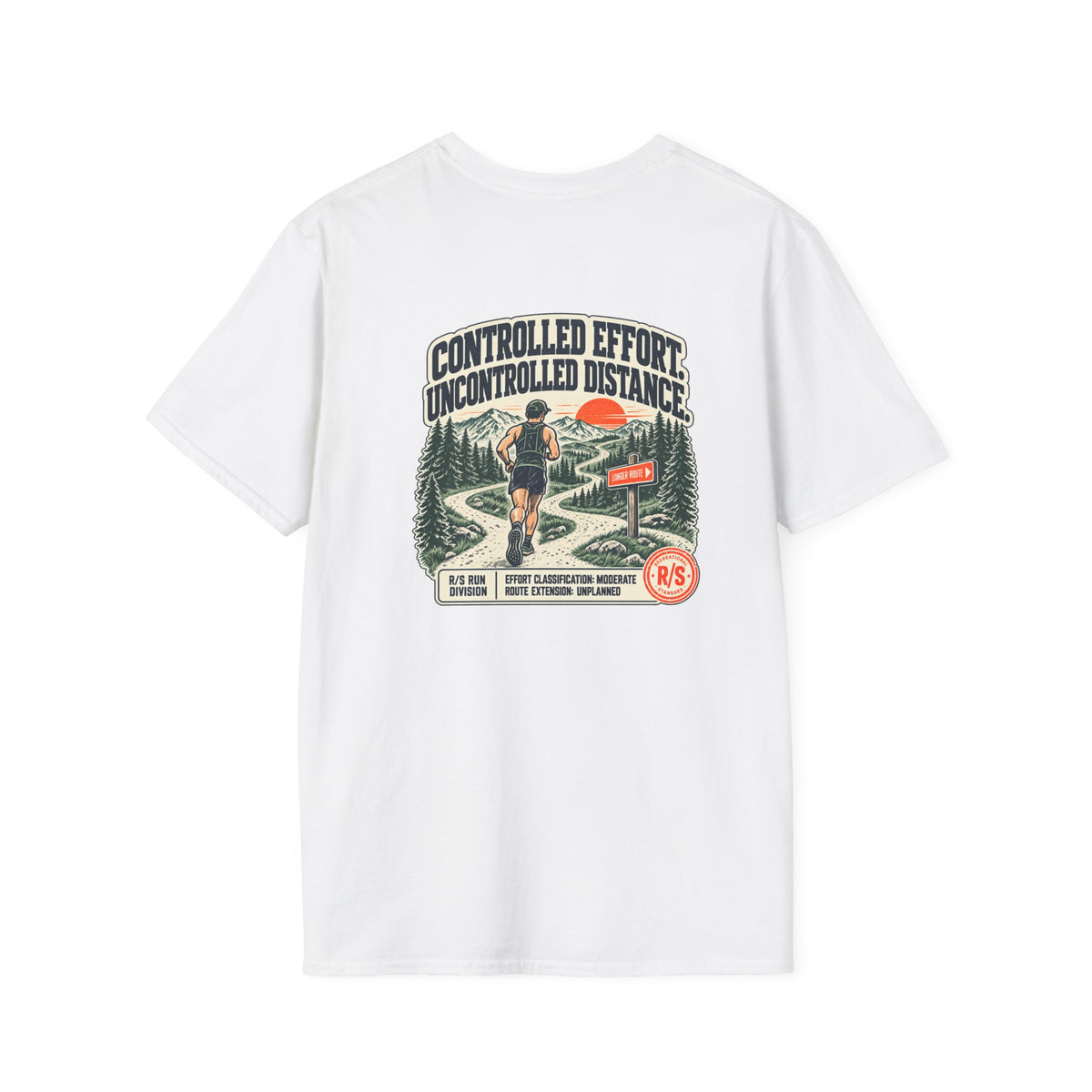 Run Division - Controlled effort - Uncontrolled distance T-Shirt — Funny Retro Casual Tee