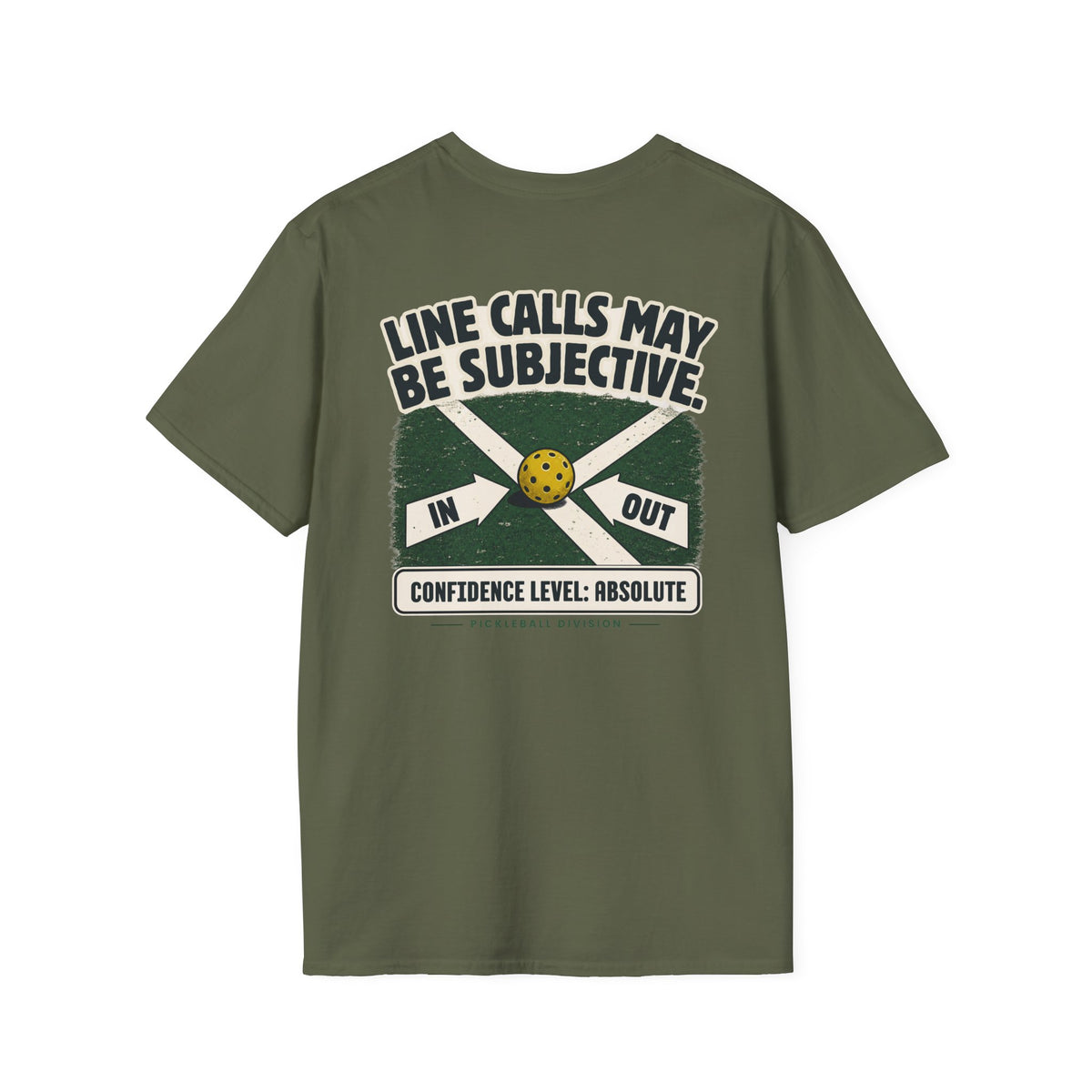 Court Division - Line calls may be subjective T-Shirt — Funny Retro Casual Tee