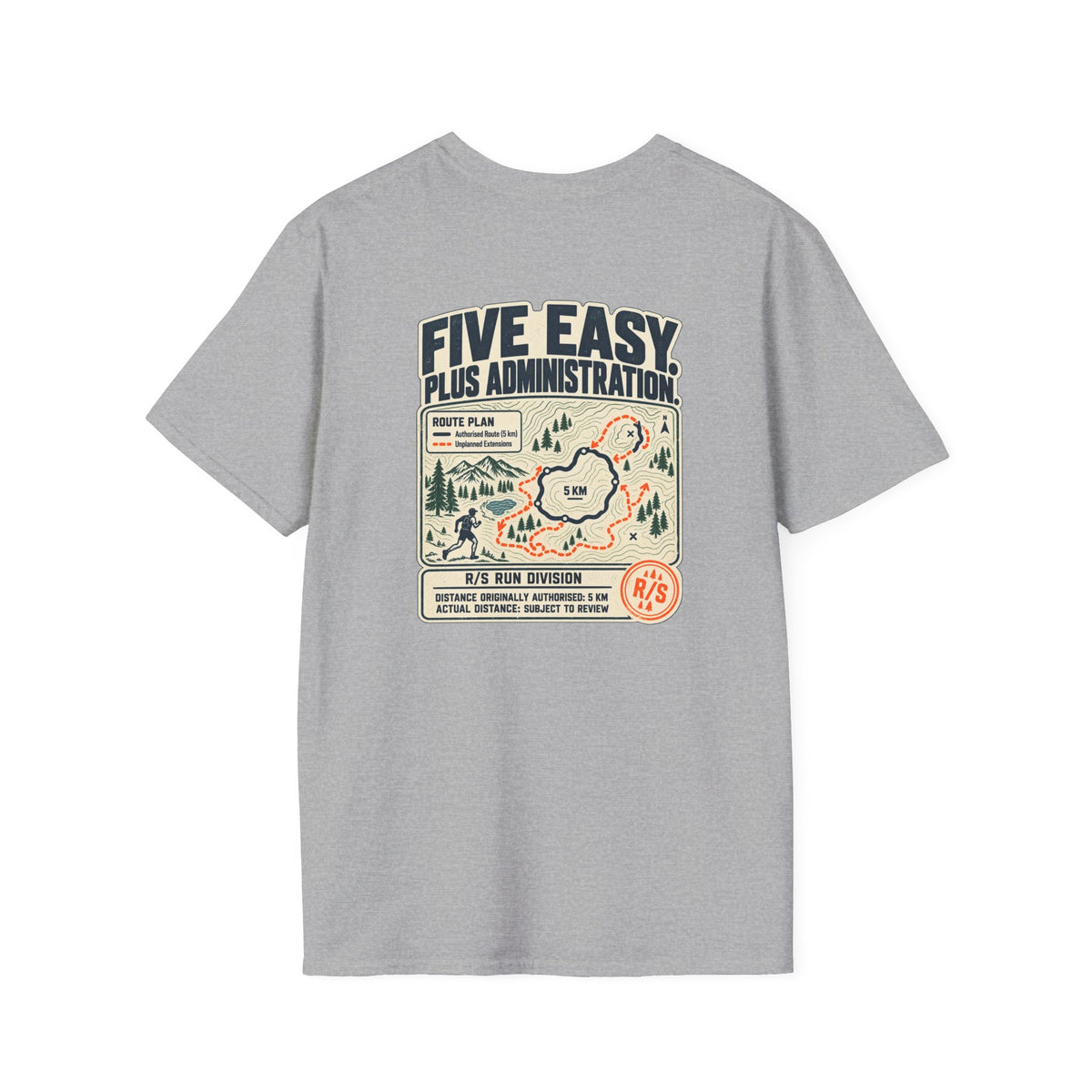 Run Division - Five Easy T-Shirt — Funny Retro Casual Tee