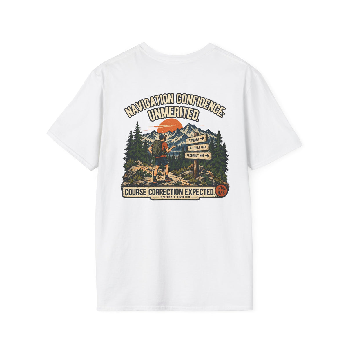 Trail Division - Navigation Confidence - Unmerited T-Shirt — Funny Retro Casual Tee