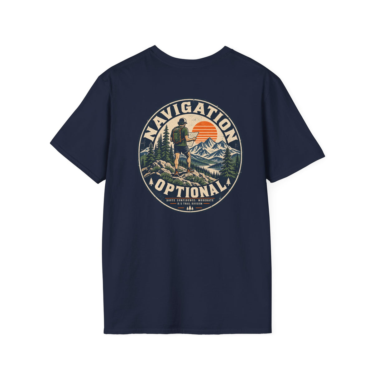 Trail Division - Navigation Optional. T-Shirt — Funny Retro Casual Tee