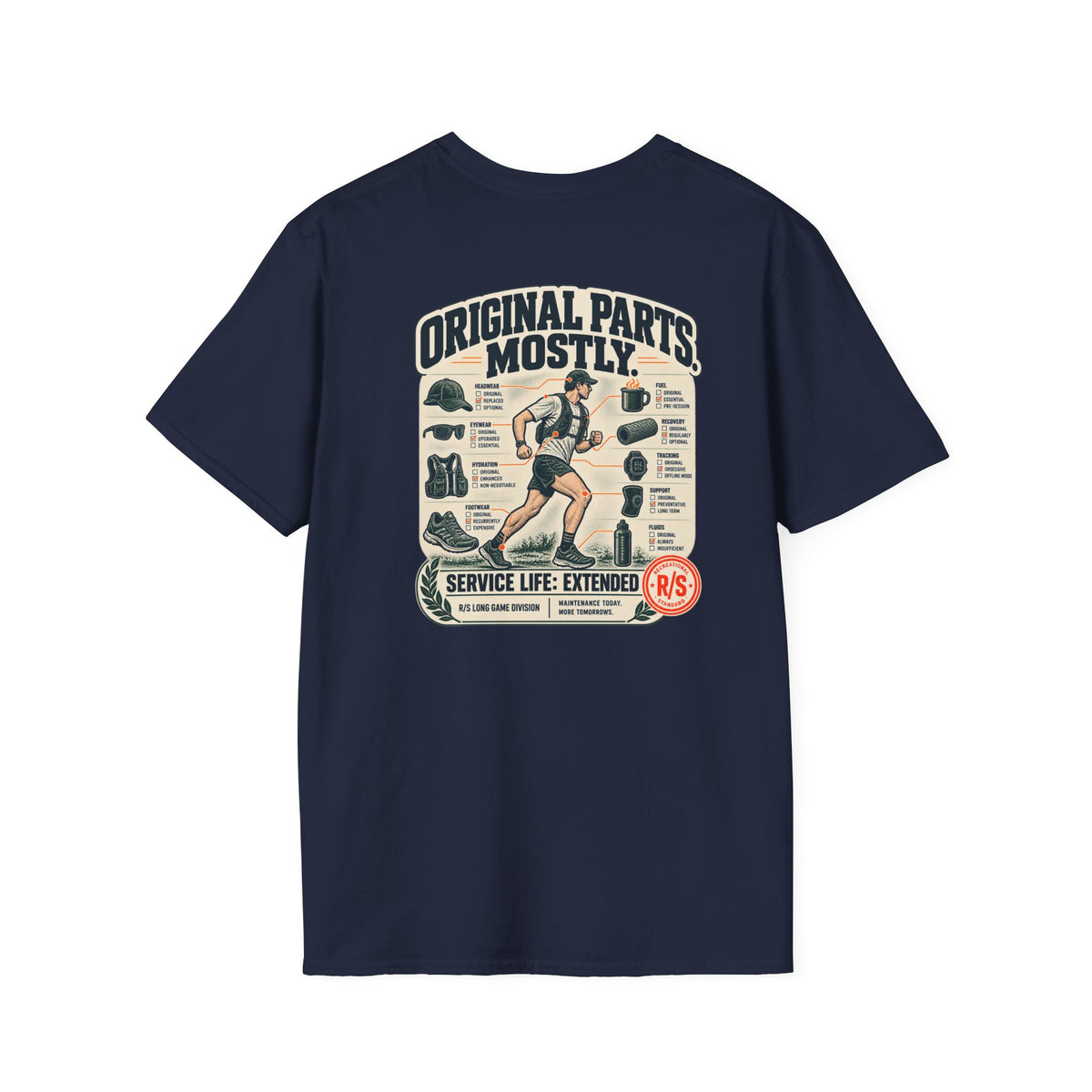 Run Division - Original parts - mostly T-Shirt — Funny Retro Casual Tee