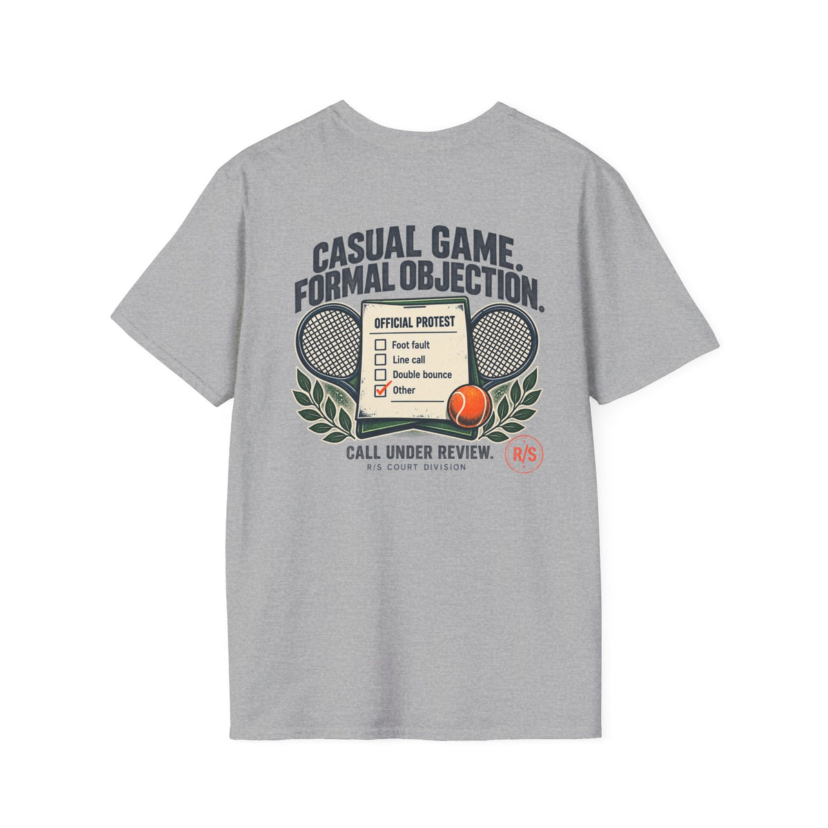 Court Division - Pickle ball - Casual game. Friendly objection T-Shirt — Funny Retro Casual Tee