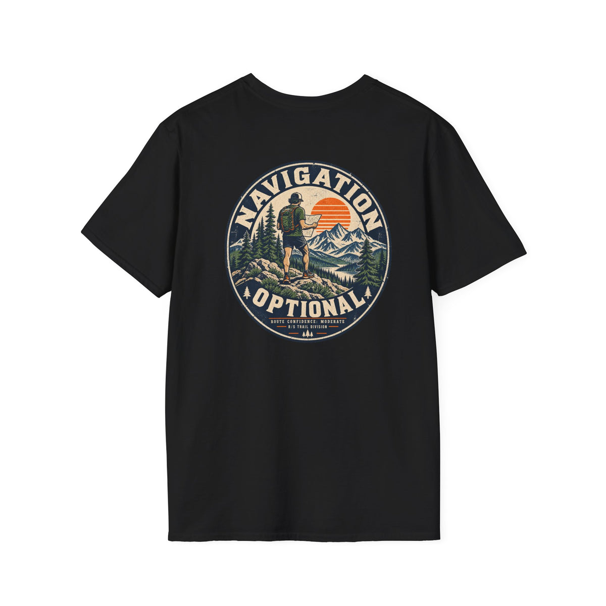 Trail Division - Navigation Optional. T-Shirt — Funny Retro Casual Tee