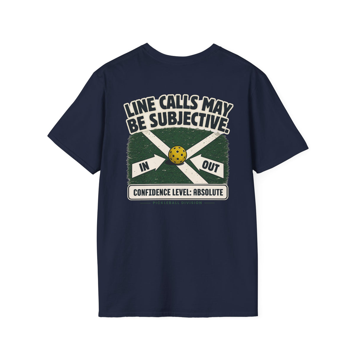 Court Division - Line calls may be subjective T-Shirt — Funny Retro Casual Tee