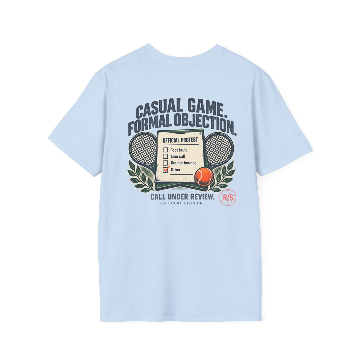 Court Division - Pickle ball - Casual game. Friendly objection T-Shirt — Funny Retro Casual Tee
