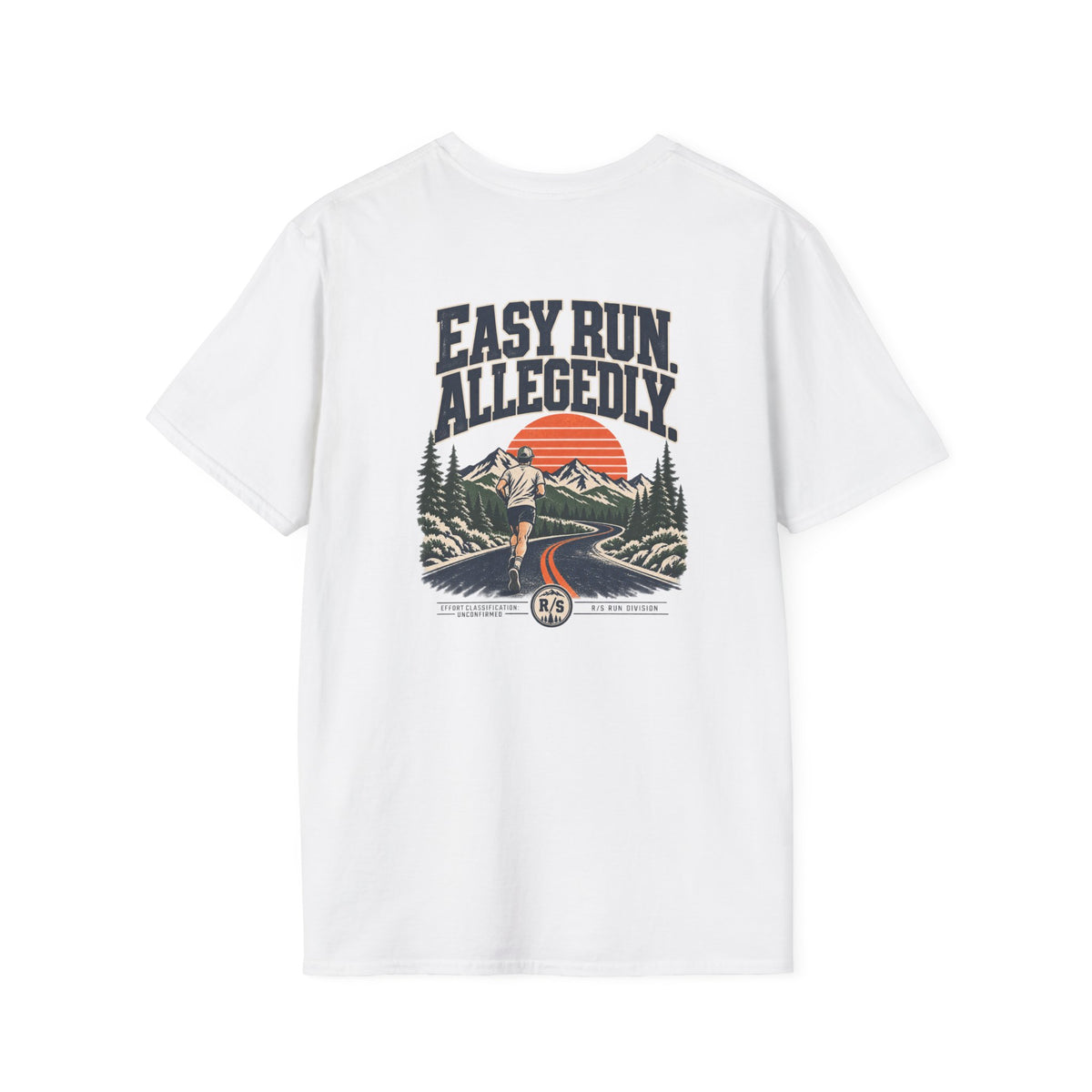 Run Division - Easy run. Allegedly T-Shirt — Funny Retro Casual Tee