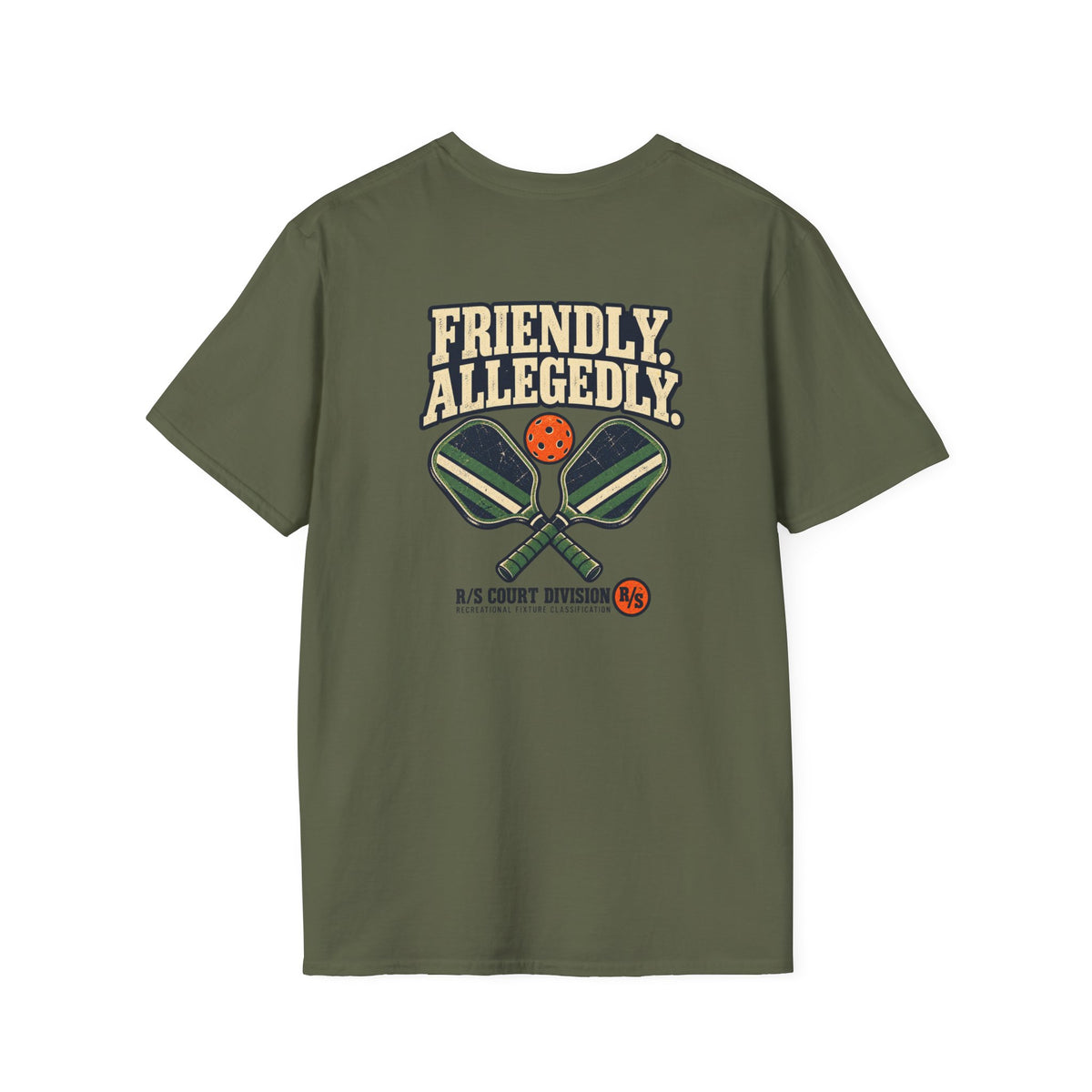 Court Division - Pickle ball - Friendly - Allegedly T-Shirt — Funny Retro Casual Tee