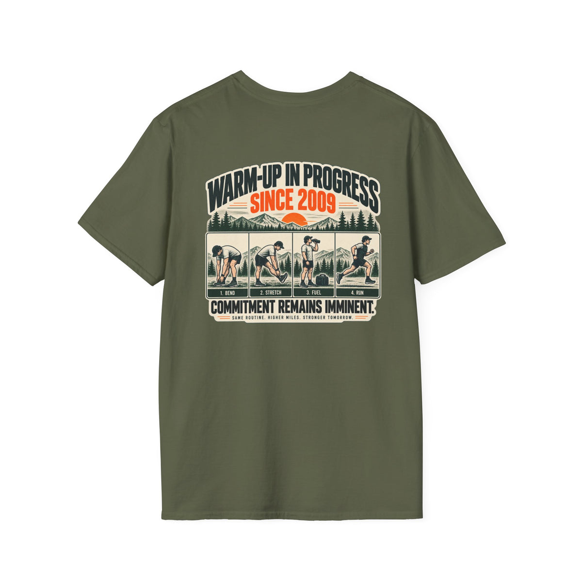 Run Division - Warm-up in Progress T-Shirt — Funny Retro Casual Tee