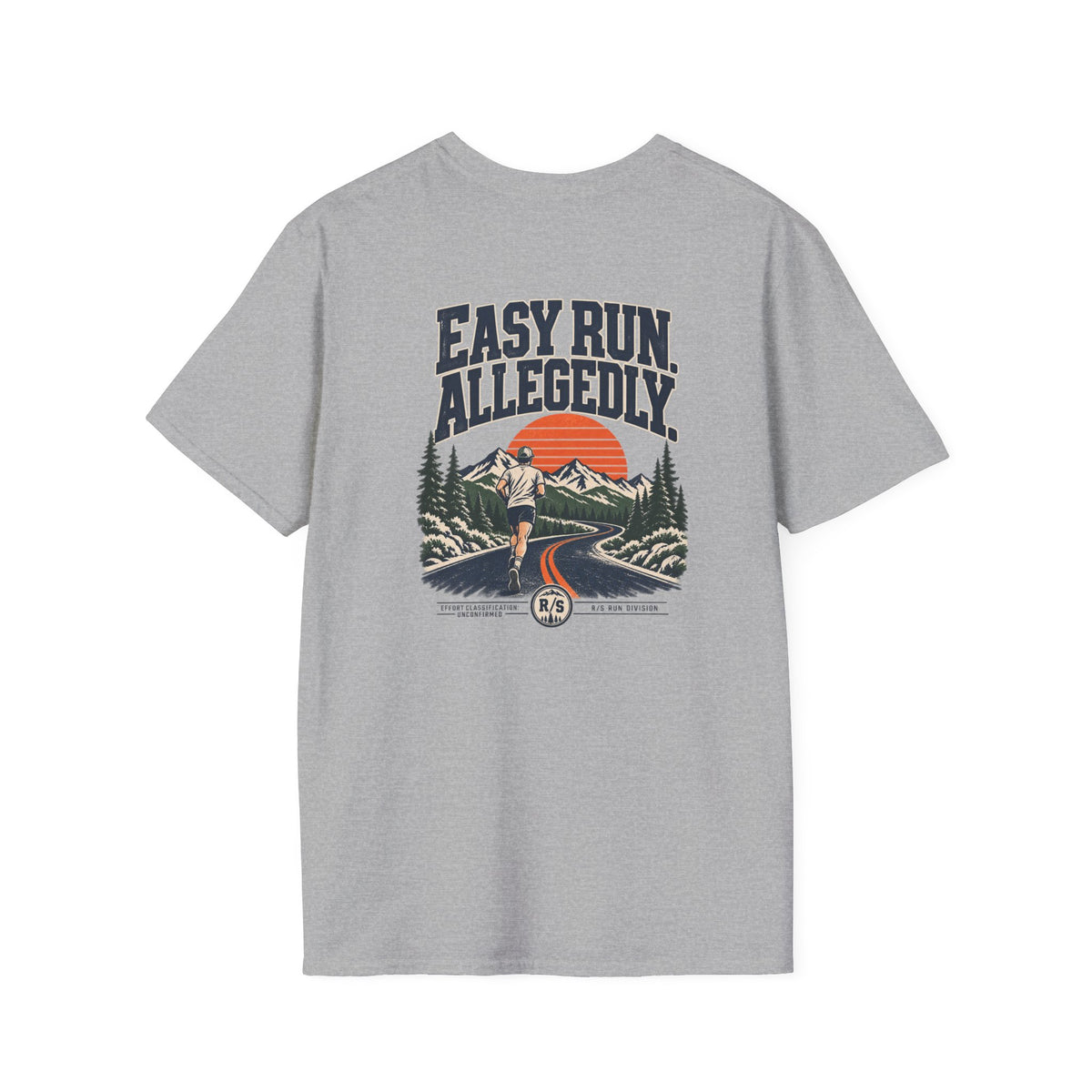 Run Division - Easy run. Allegedly T-Shirt — Funny Retro Casual Tee