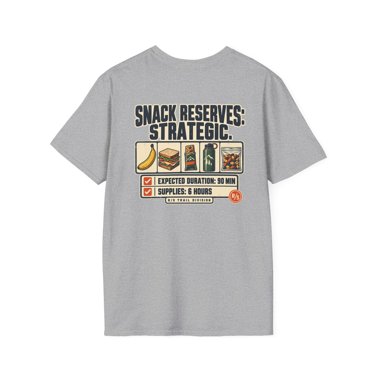 Trail Division - Snack Reserves - Strategic. T-Shirt — Funny Retro Casual Tee