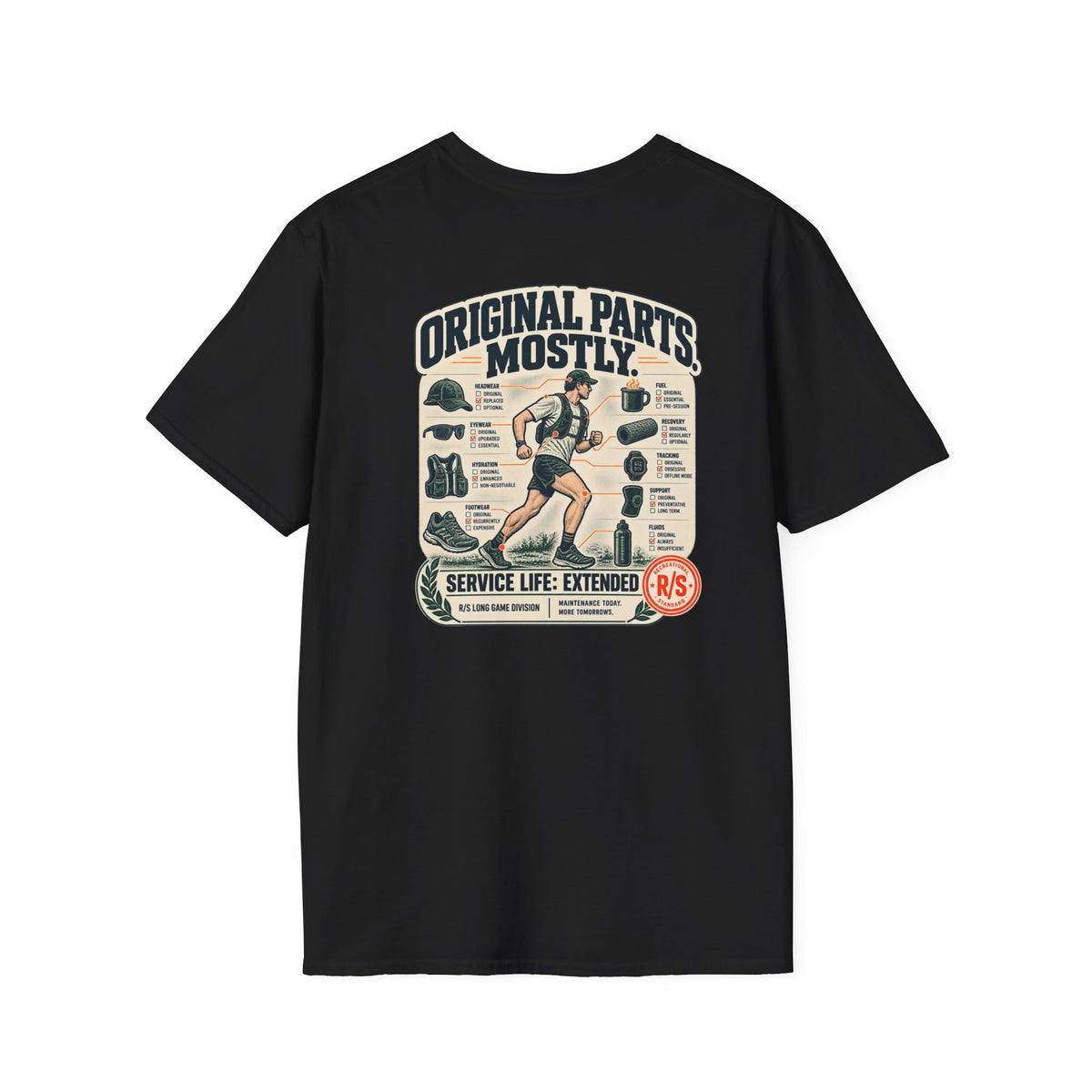 Run Division - Original parts - mostly T-Shirt — Funny Retro Casual Tee
