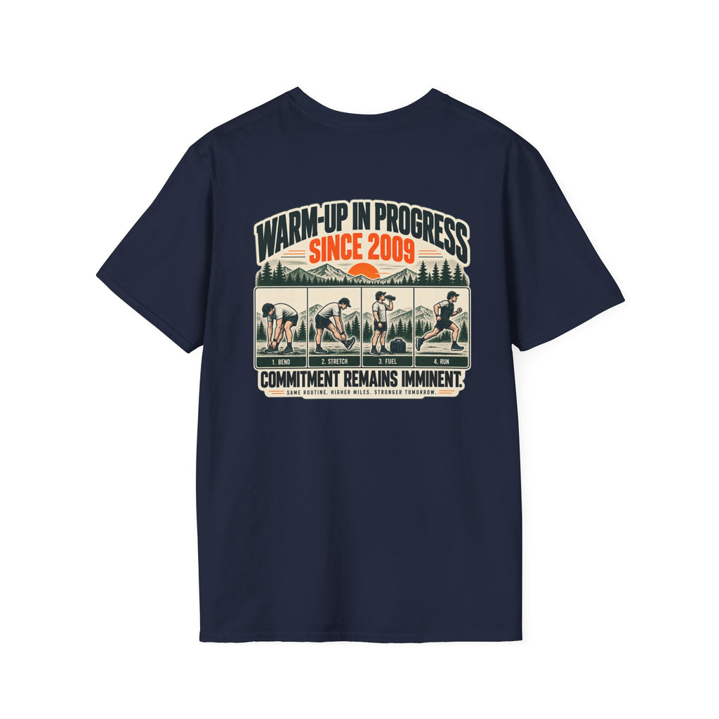 Run Division - Warm-up in Progress T-Shirt — Funny Retro Casual Tee