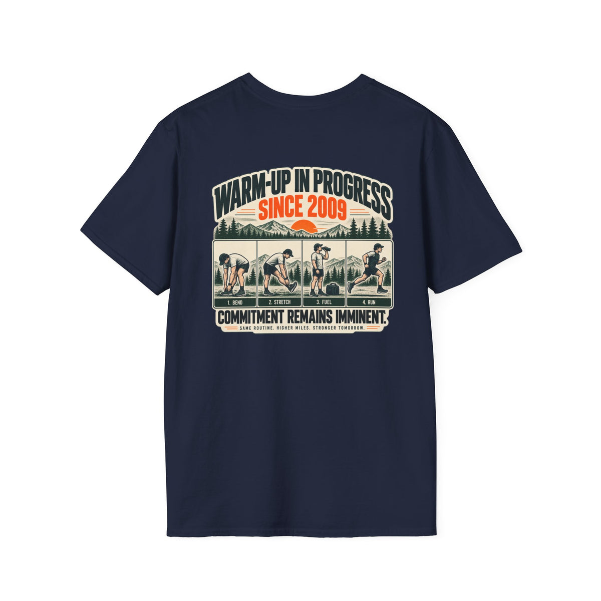 Run Division - Warm-up in Progress T-Shirt — Funny Retro Casual Tee
