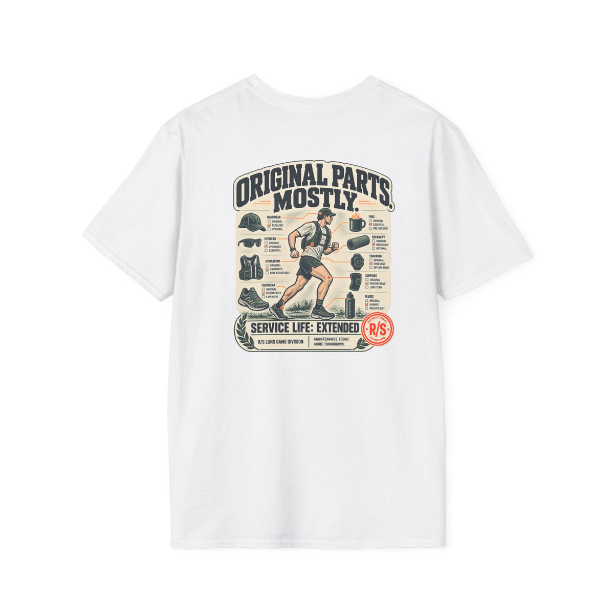 Run Division - Original parts - mostly T-Shirt — Funny Retro Casual Tee