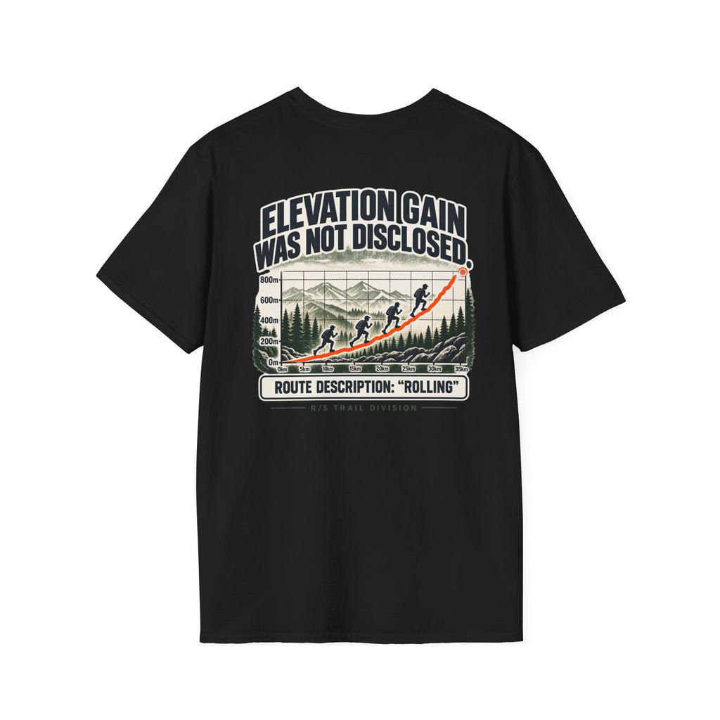 Trail Division -Elevation Gain was not disclosed T-Shirt — Funny Retro Casual Tee