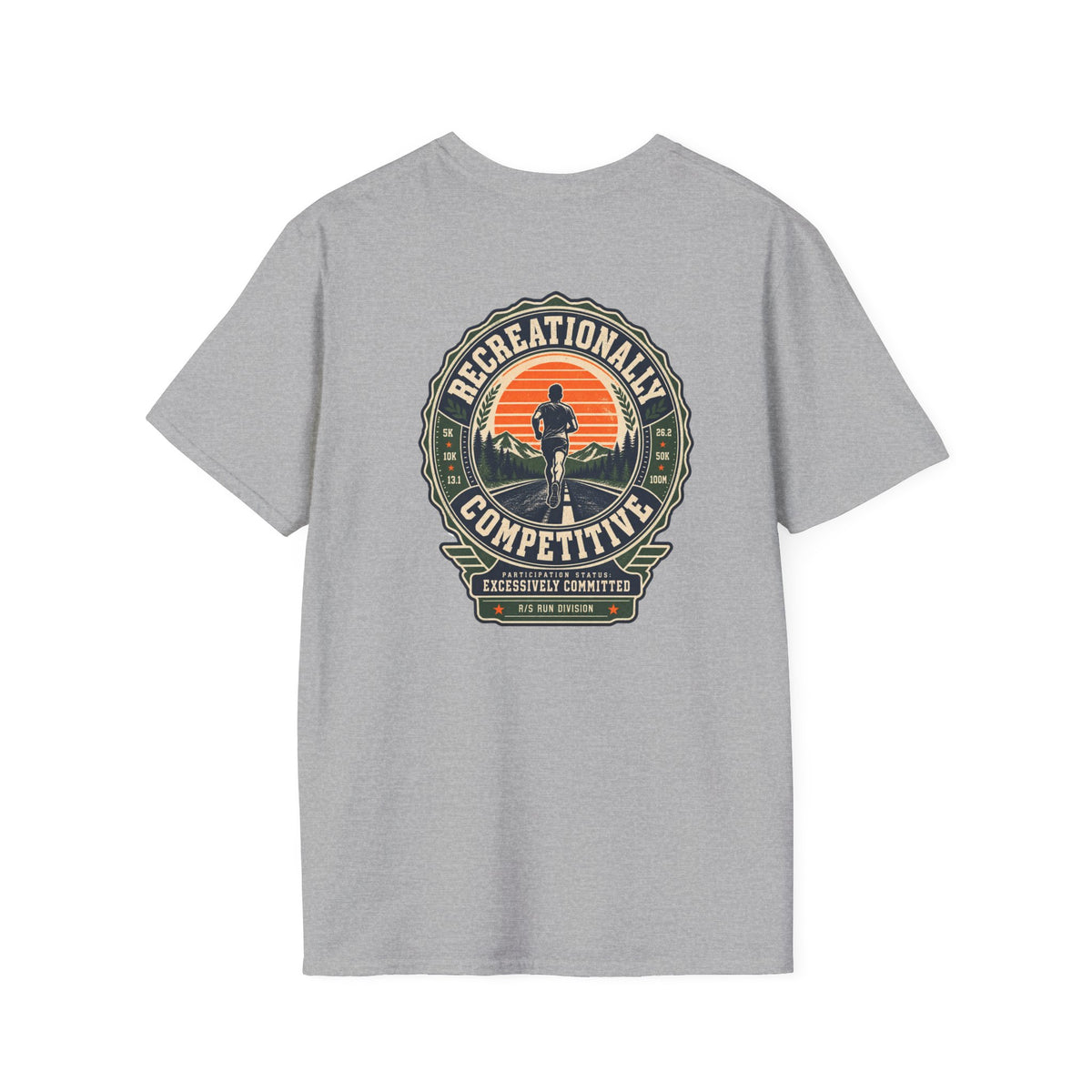 Run Division - Recreationally Competitive T-Shirt — Funny Retro Casual Tee